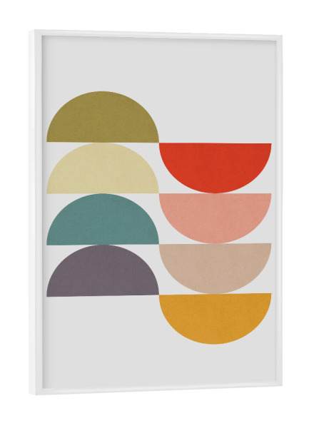 Poster mit weißem Rahmen "Harmony of circles C" artboxONE - Abstrakt,Geometrie