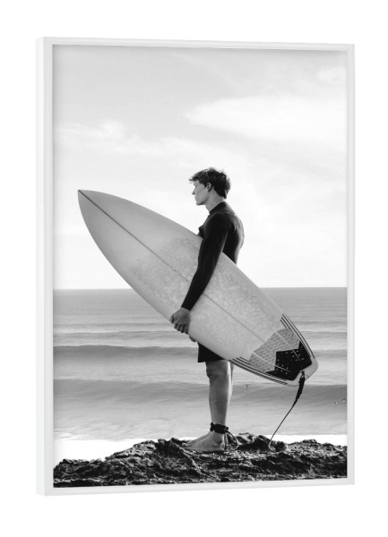 Poster mit weißem Rahmen "Wellenreiter" artboxONE - Menschen,Reise / Strand und Meer,Sport,Sport / Sommerspiele,Männer