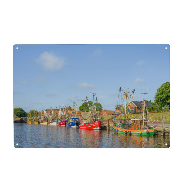 Holzbild "Krabbenkutter in Greetsiel" artboxONE - Städte,Reise,Reise / Strand und Meer
