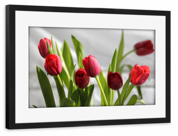 Poster mit Rahmen schwarz "Tulpen Blumenstrauß close up" artboxONE - Natur,Floral,Liebe