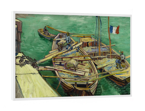 Poster mit weißem Rahmen "Kai mit Männern" artboxONE - Reise,Reise / Strand und Meer,Reise / Länder,Für Mama,Für Papa