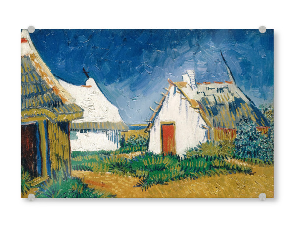 Acrylglasbild "Weiße Cottages in Saintes-Maries" artboxONE - Städte,Reise,Architektur,Für Mama,Für Papa