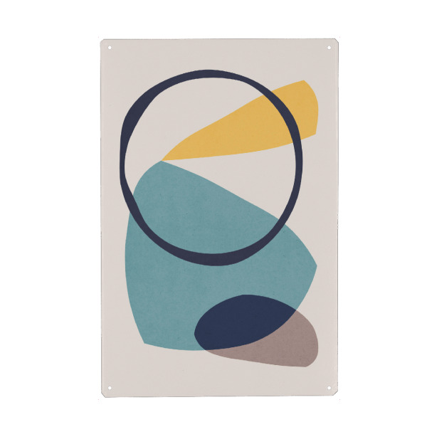 Metall Poster "Abstract shapes K" artboxONE - Abstrakt - Abstract,Expressionist,Stains,Modern,Watercolor,Oil,Acrylic,Textures,Painting,Harmony