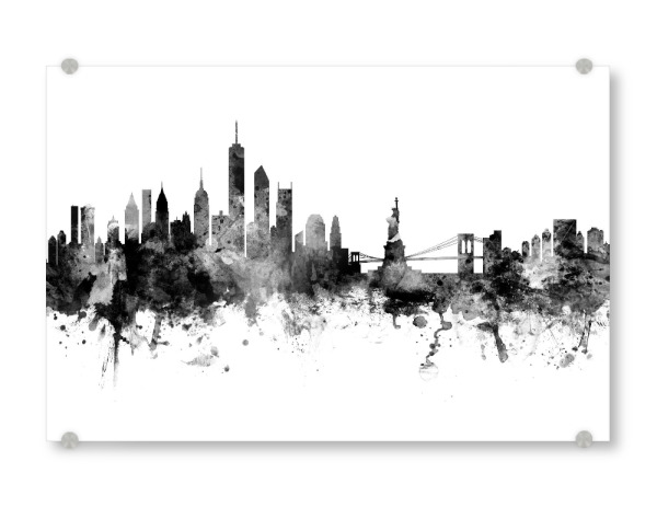 Acrylglasbild "New York Skyline Schwarz" artboxONE - Städte,Schwarzweiß
