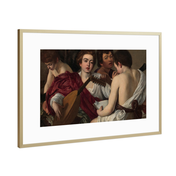 Poster mit Rahmen Gold "Die Musiker" artboxONE - Menschen,Städte / Weitere,Für Mama,Für Papa,Männer