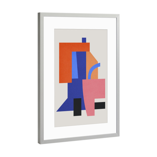 Poster mit Rahmen Silber "Geometric collage A" artboxONE - Abstrakt,Geometrie