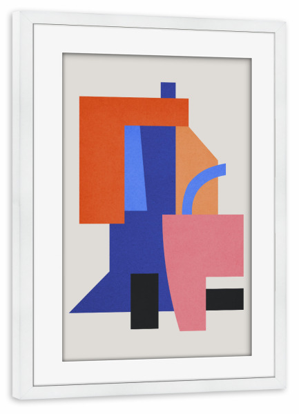 Poster mit Rahmen weiß "Geometric collage A" artboxONE - Abstrakt,Geometrie