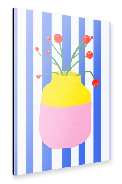 Alu-Dibond "Mio Vaso blue stripes" 30x20 cm artboxONE