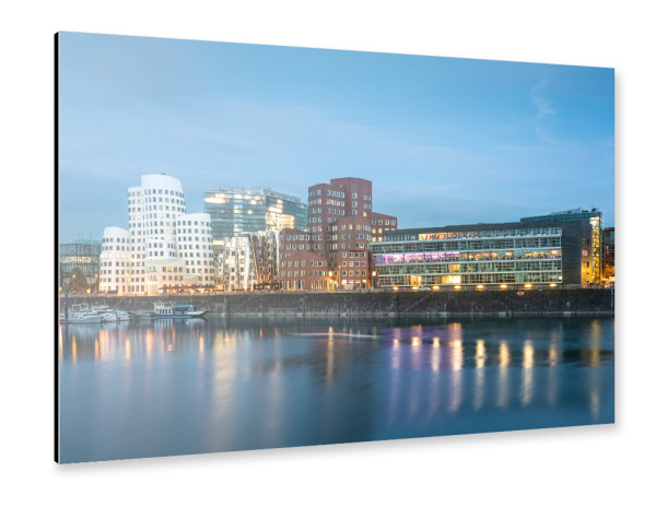 Alu-Dibond "Blaue Stunde Düsseldorf" 30x20 cm artboxONE