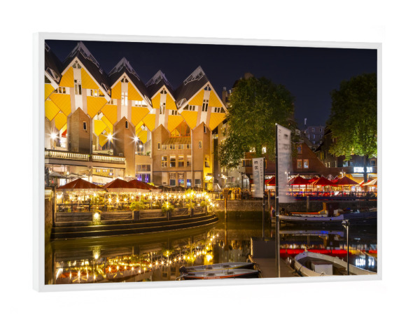 Poster mit weißem Rahmen "Oude Haven & Kubushäuser" artboxONE - Städte,Architektur,Reise / Länder