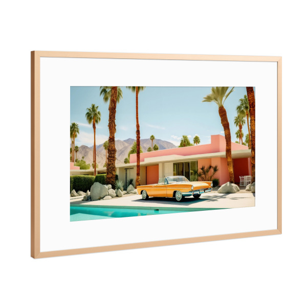 Poster mit Rahmen Kupfer "Palm Springs Home" artboxONE - Reise,Architektur,Reise / Länder