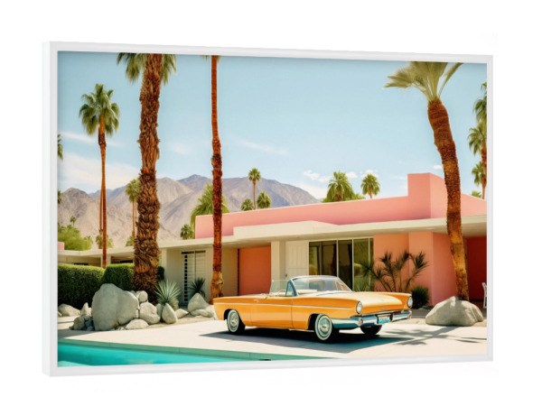 Poster mit weißem Rahmen "Palm Springs Home" artboxONE - Reise,Architektur,Reise / Länder