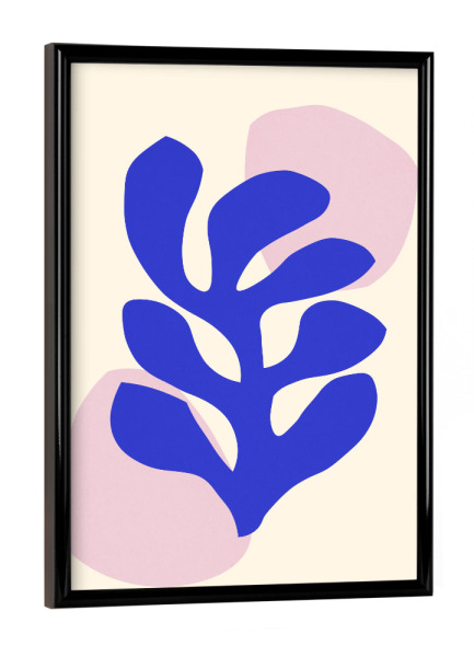 Poster mit schwarzem Rahmen "Organic leaves B" artboxONE - Floral,Abstrakt - Natur,Blumen,Illustration,Geometrisch,Aquarell,Malerei,Tropisch,Blätter