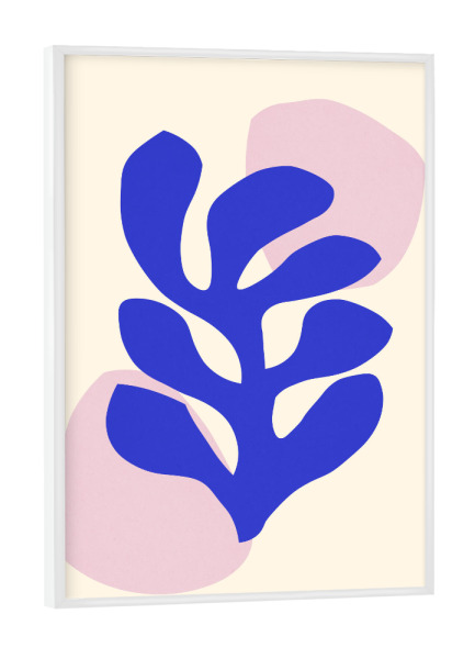 Poster mit weißem Rahmen "Organic leaves B" artboxONE - Floral,Abstrakt - Natur,Blumen,Illustration,Geometrisch,Aquarell,Malerei,Tropisch,Blätter
