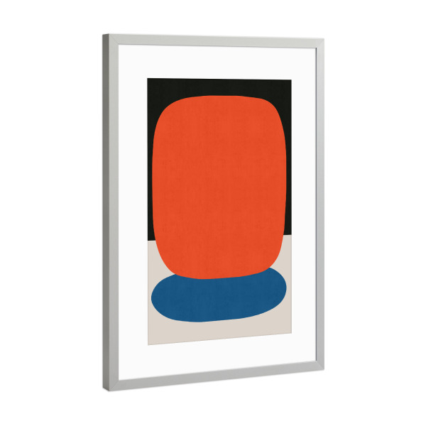 Poster mit Rahmen Silber "Blue and red art A" artboxONE - Abstrakt,Geometrie