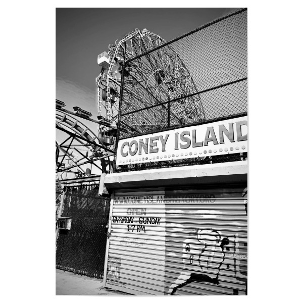 Poster "New York - Coney Island" artboxONE - Städte,Städte / New York,Schwarzweiß,Architektur