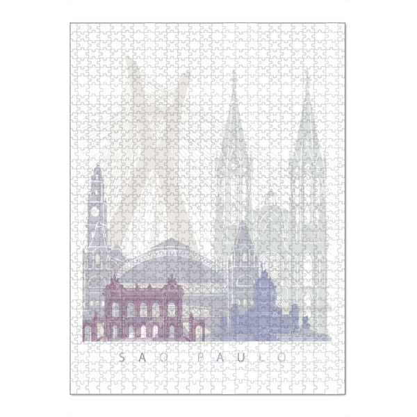 Puzzle Ravensburger "SAO PAULO SKYLINE PASTELL" artboxONE - Städte,Architektur