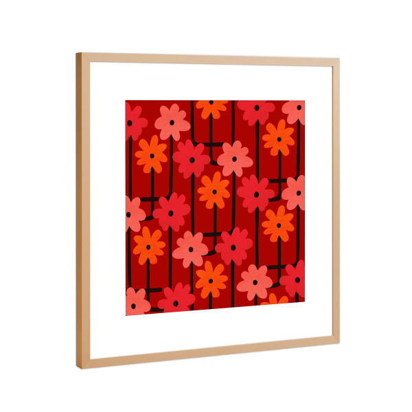 Poster mit Rahmen Kupfer "Blüht in Bewegung" artboxONE - Floral,Für Kinder,Abstrakt