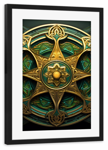 Poster mit Rahmen schwarz "Mandala - Keltisch - Fionn" artboxONE - Natur,Abstrakt