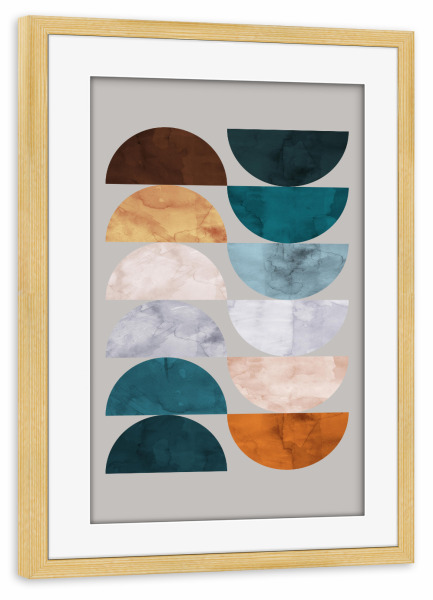 Poster mit Rahmen kiefer "Harmony of circles G" artboxONE - Abstrakt,Geometrie