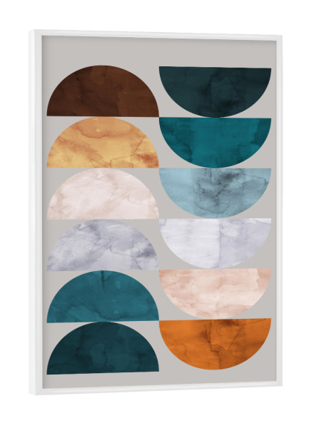 Poster mit weißem Rahmen "Harmony of circles G" artboxONE - Abstrakt,Geometrie