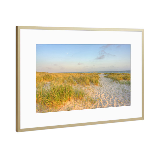 Poster mit Rahmen Gold "Sylt Strand in Hörnum" artboxONE - Natur,Reise,Reise / Strand und Meer