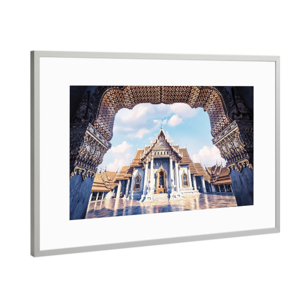 Poster mit Rahmen Silber "Benchamabophit" artboxONE - Städte,Reise,Architektur,Reise / Asien,Reise / Länder