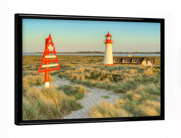 Poster mit schwarzem Rahmen "Sylt Leuchtturm List-West" artboxONE - Natur,Architektur,Reise / Strand und Meer