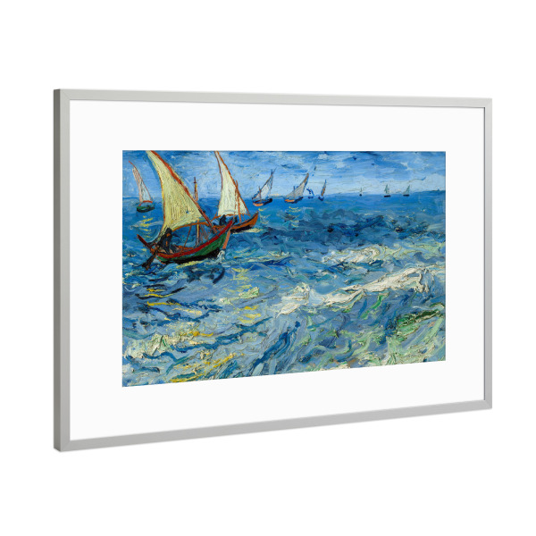 Poster mit Rahmen Silber "Seascape at Saintes-Maries" artboxONE - Natur,Reise,Reise / Strand und Meer,Für Mama,Für Papa
