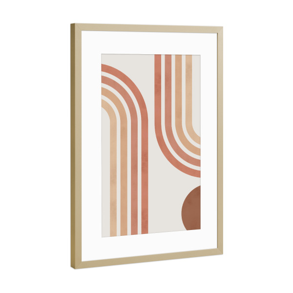 Poster mit Rahmen Gold "Watercolor circles D" artboxONE - Abstrakt,Geometrie