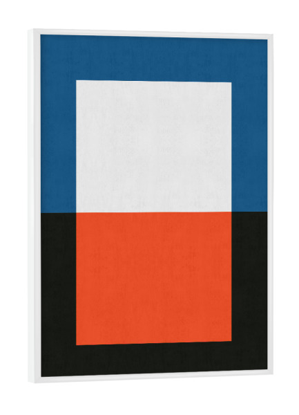 Poster mit weißem Rahmen "Blue and red art B" artboxONE - Abstrakt,Geometrie
