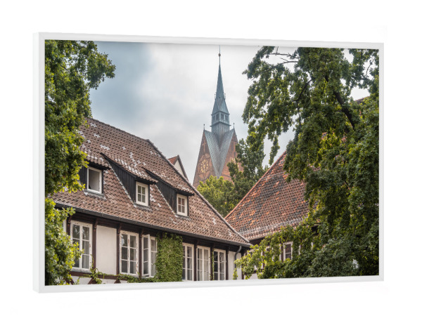 Poster mit weißem Rahmen "Hannover Altstadt" artboxONE - Städte