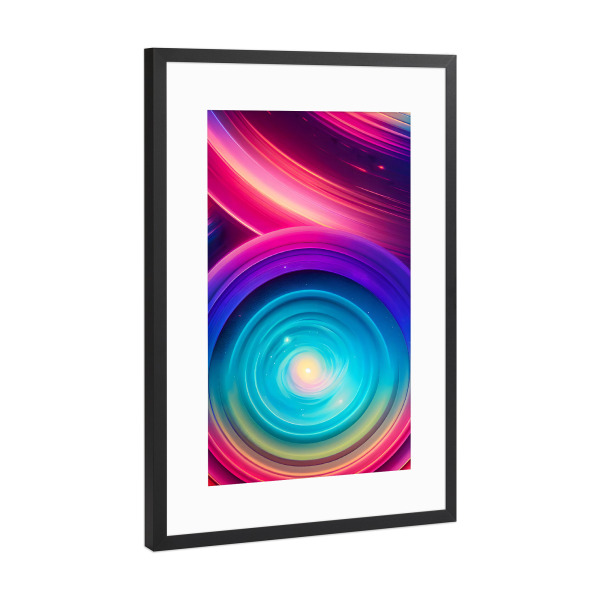 Poster mit Rahmen Schwarz (Metallic) "Drehung" artboxONE - Abstrakt - Kunst,Design,Abstrakt,Surreal,Surrealismus,Magie,Elektro,Galaxie,Raum,Sterne