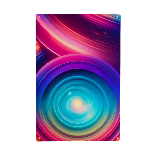 Metall Poster "Drehung" artboxONE - Abstrakt - Kunst,Design,Abstrakt,Surreal,Surrealismus,Magie,Elektro,Galaxie,Raum,Sterne - Blechschild