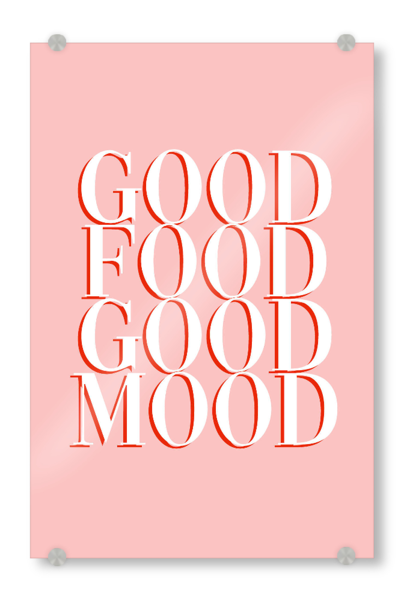 Acrylglasbild "Good food pink" artboxONE - Typografie,Essen & Trinken,Lustig