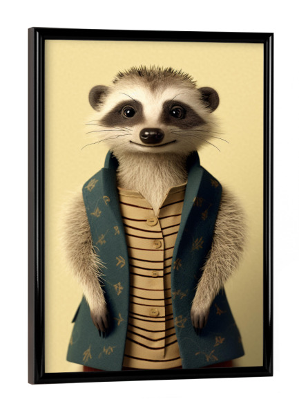 Poster mit schwarzem Rahmen "Erdmännchen Style" artboxONE - Für Kinder,Tiere,Lustig