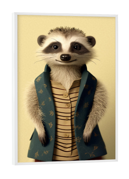 Poster mit weißem Rahmen "Erdmännchen Style" artboxONE - Für Kinder,Tiere,Lustig