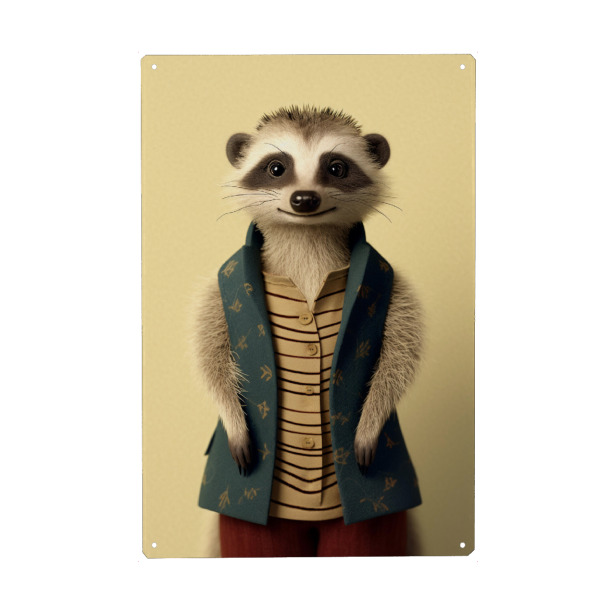 Holzbild "Erdmännchen Style" artboxONE - Für Kinder,Tiere,Lustig