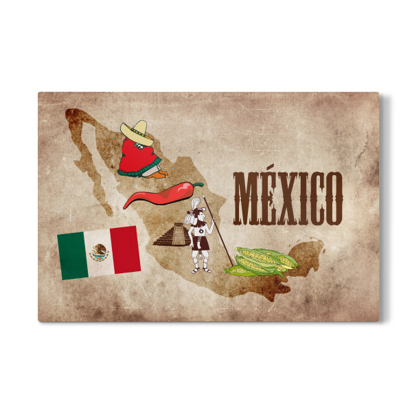 Galerie-Print "Mexico illustrated map" 30x20 cm artboxONE