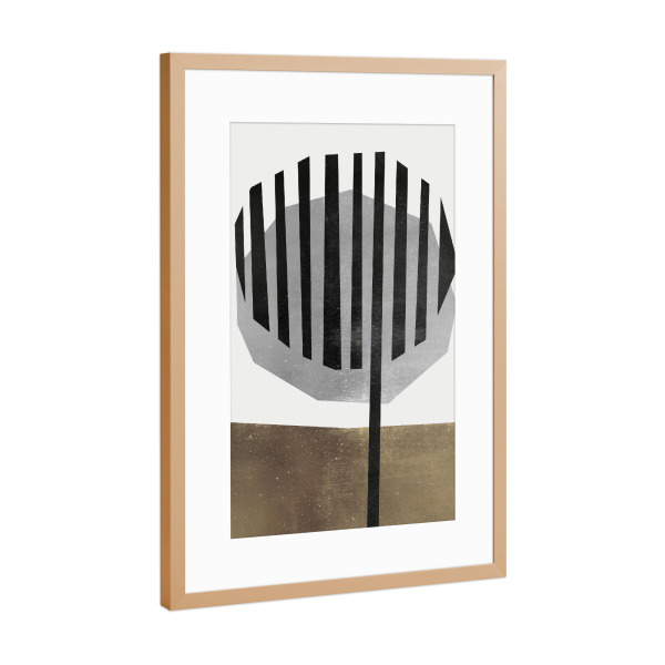 Poster mit Rahmen Kupfer "Metallic concept art B" artboxONE - Abstrakt,Geometrie