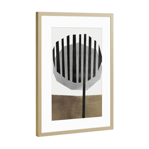 Poster mit Rahmen Gold "Metallic concept art B" artboxONE - Abstrakt,Geometrie