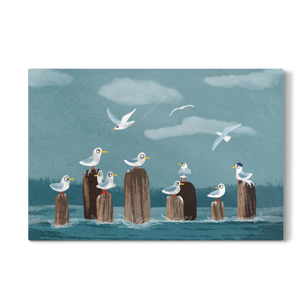 Galerie-Print "Möwengruppe" 30x20 cm artboxONE