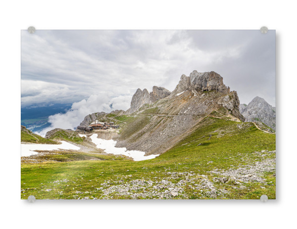 Acrylglasbild "Berg, Bergstation, Wolken" artboxONE - Natur,Reise,Architektur