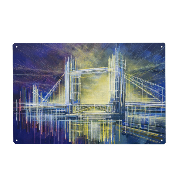 Metall Poster "Tower Bridge um Mitternacht" artboxONE - Städte,Städte / London,Reise,Abstrakt,Architektur