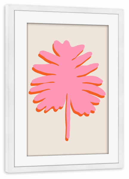 Poster mit Rahmen weiß "Zuma leaf" artboxONE - Natur,Floral,Abstrakt