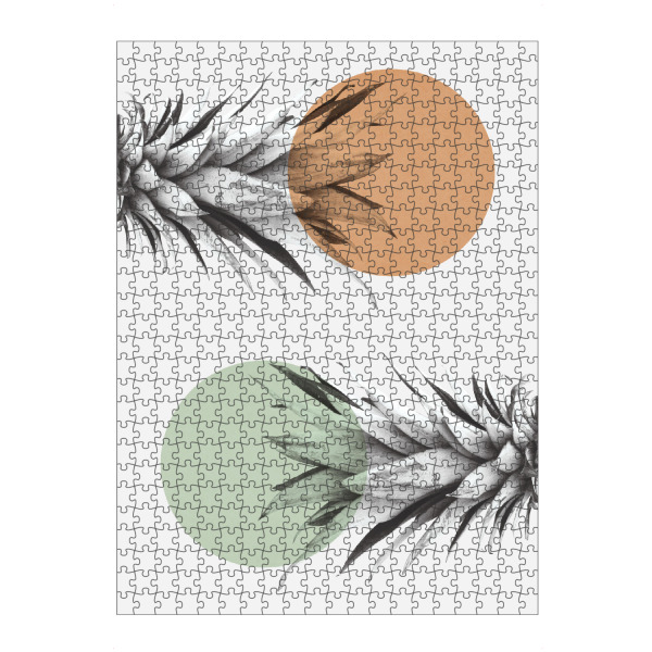 Puzzle Ravensburger "Pineapple and circles" artboxONE - Floral - Pineapple,Collage,Floral,Nature,Leaves,Circles,Fruit,Summer - Bild pineapple