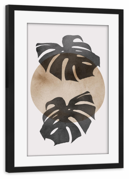 Poster mit Rahmen schwarz "Watercolor floral B" artboxONE - Floral,Abstrakt,Geometrie