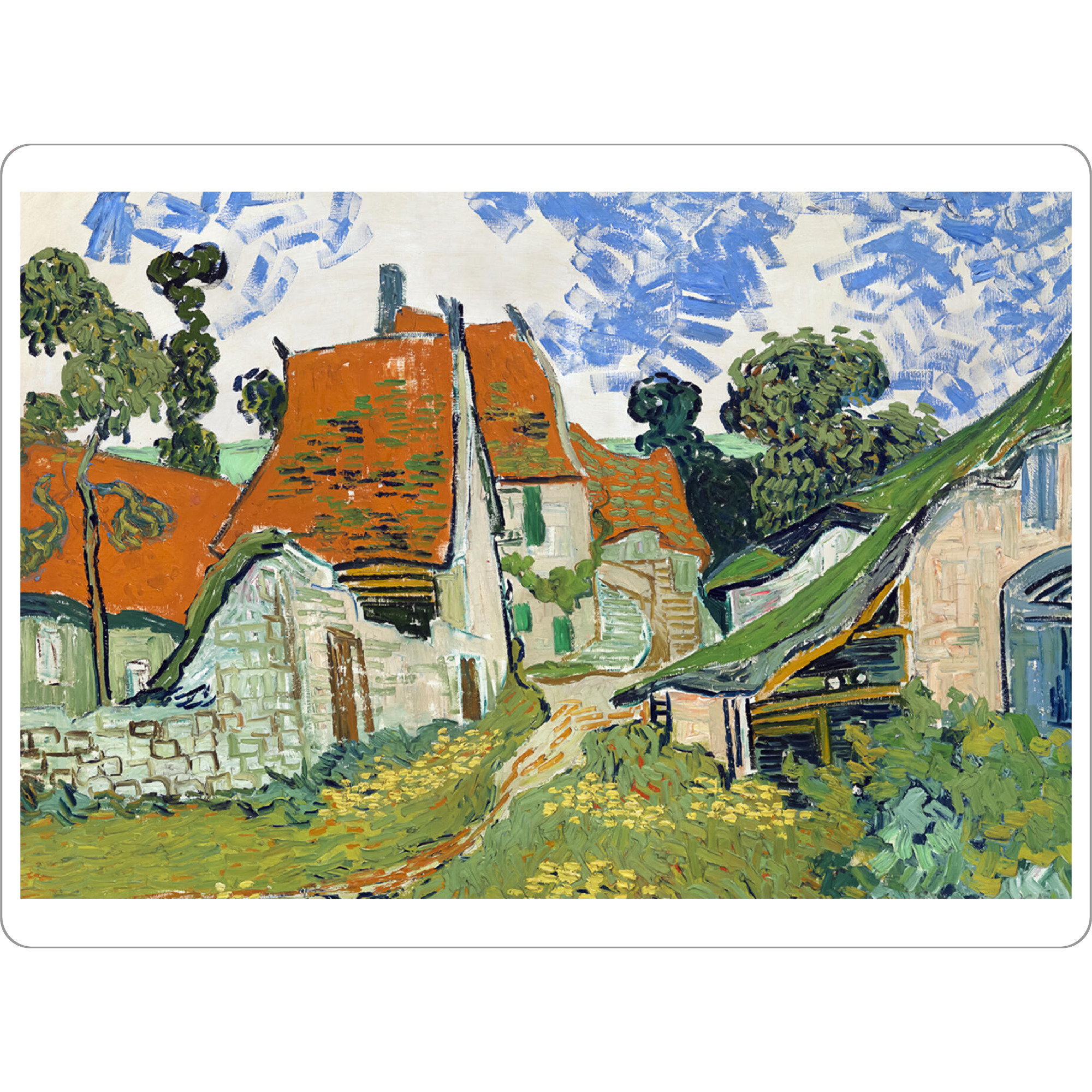 Tischset "Straße in Auvers-sur-Oise" artboxONE - Städte,Architektur,Städte / Weitere,Für Mama,Für Papa