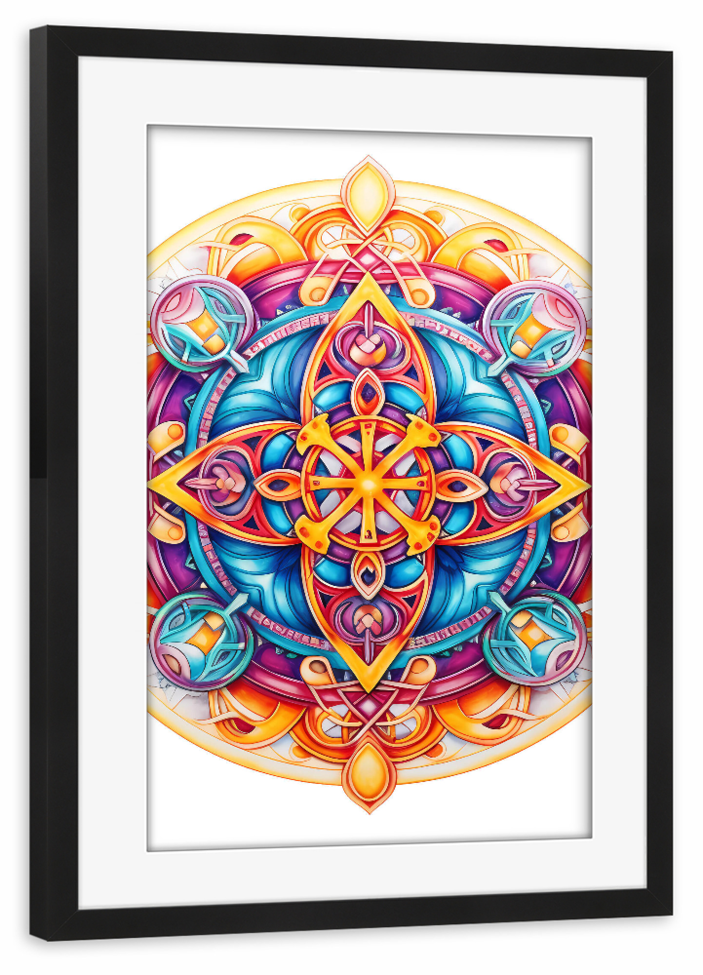 Poster mit Rahmen schwarz "Mandala - Keltisch - Rolf" artboxONE - Natur,Abstrakt