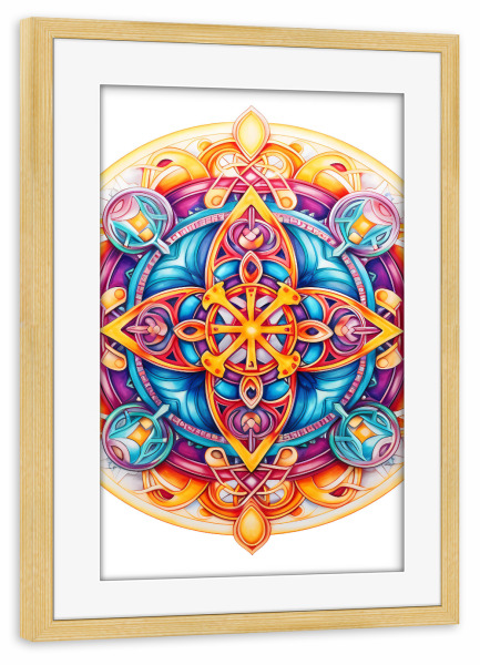 Poster mit Rahmen kiefer "Mandala - Keltisch - Rolf" artboxONE - Natur,Abstrakt